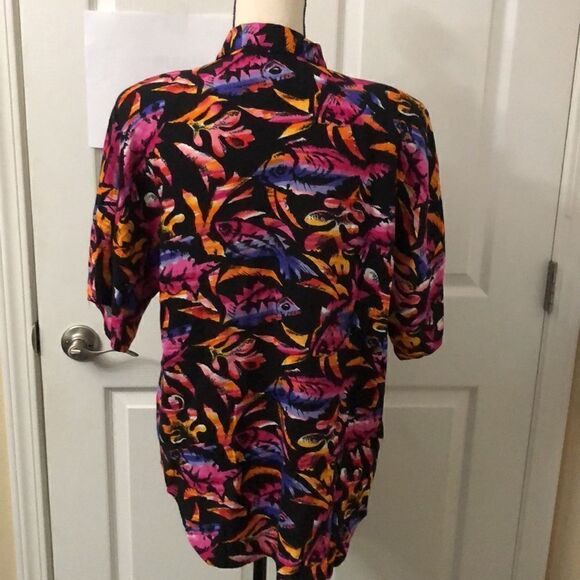 Vintage By Krush women’s fish print blouse size M - Picture 3 of 9